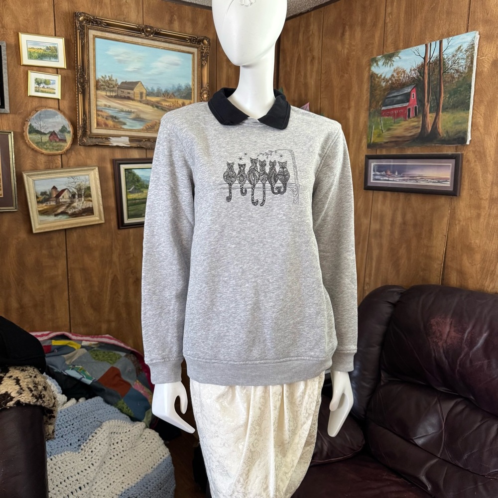 Vintage Northern Reflections Cat Print Sweater